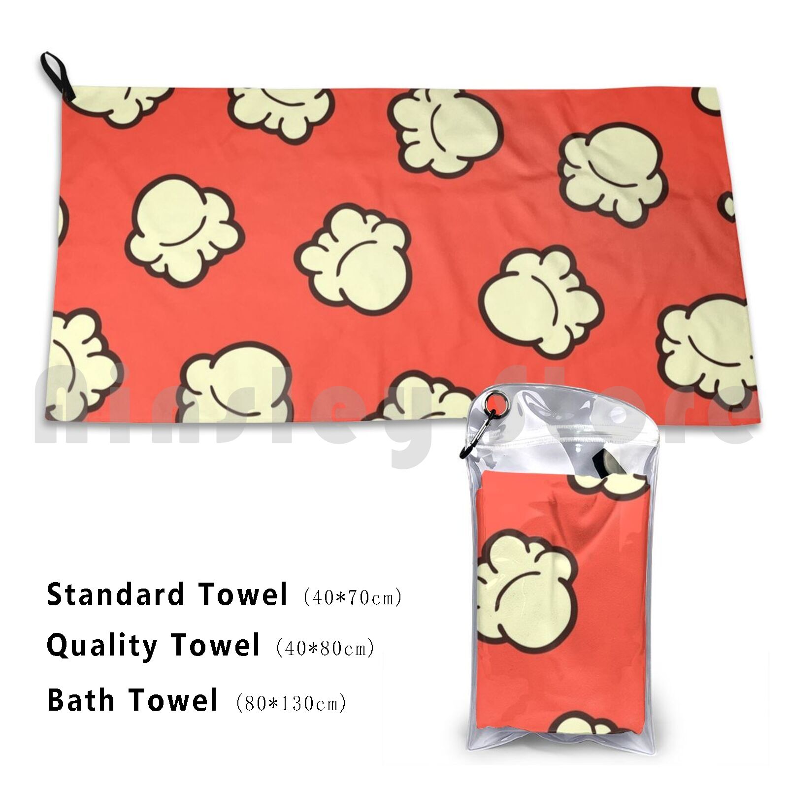 Foody Snacks - Popcorn Pattern Beach Towel Quick Dry