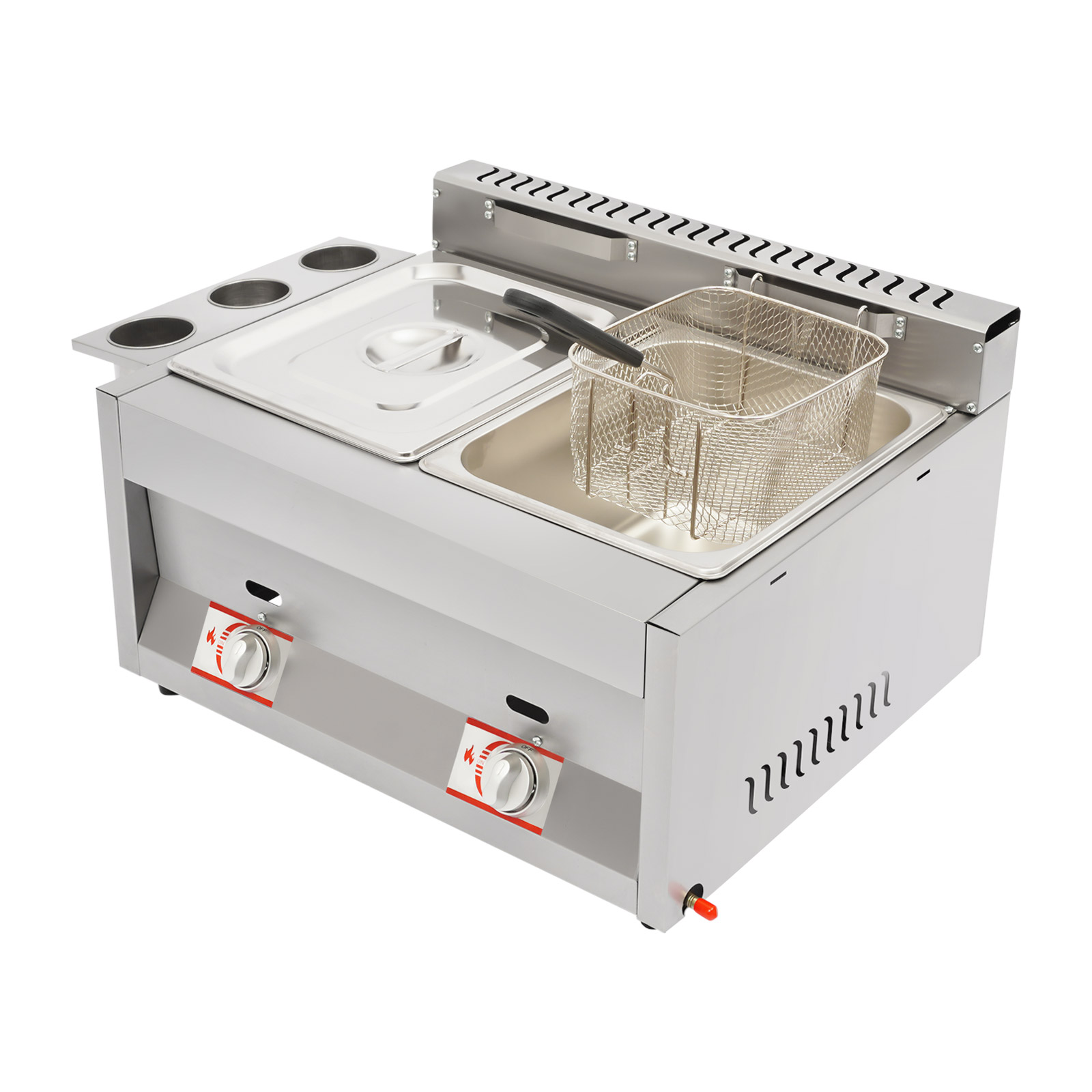 Food Snacks Basket - Commercial Deep Fryer 2-Tank 6.34Qt LPG