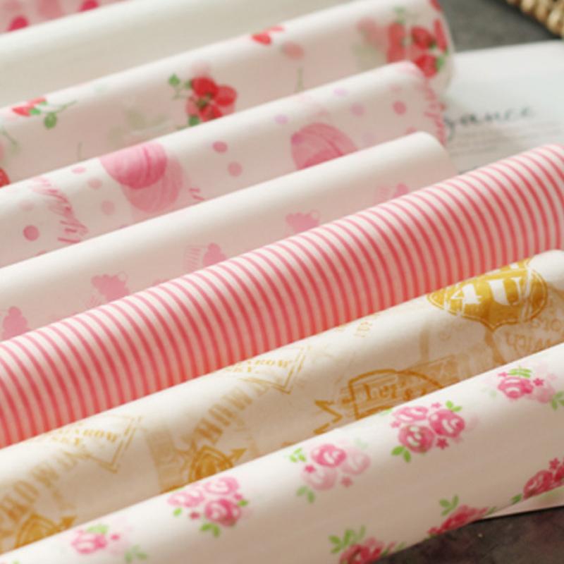 Food Snacks Basket - 50Pcs Colorful Patterned Greaseproof Paper Food