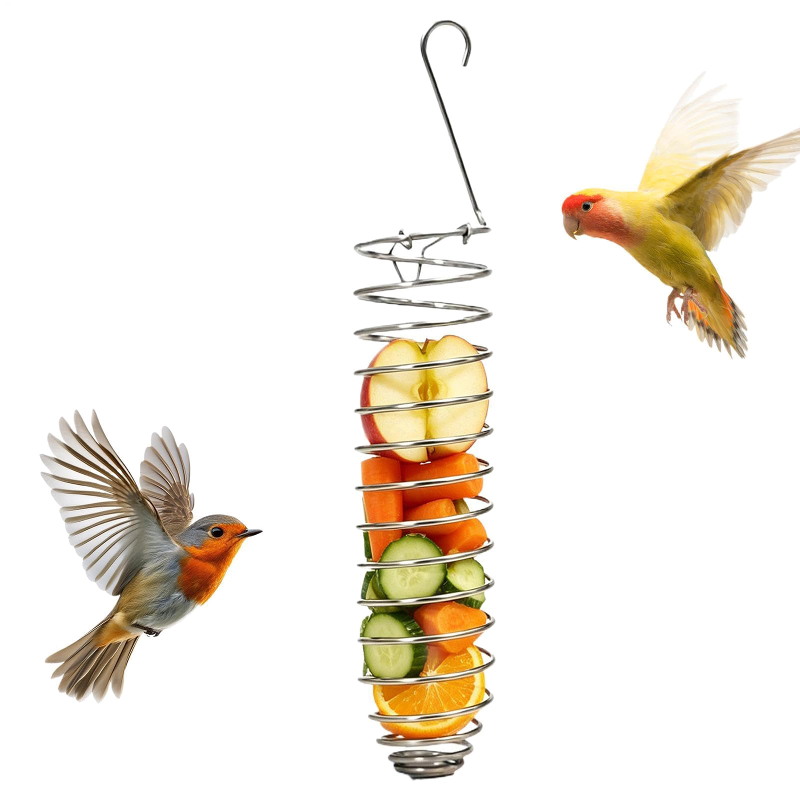 Stainless Steel Spiral Bird Fo - Food Snacks Basket 评论和价格