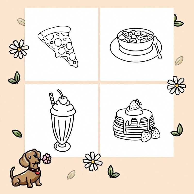 New Food & Snack Themed Colori - Food Snacks Drawing 评论和价格