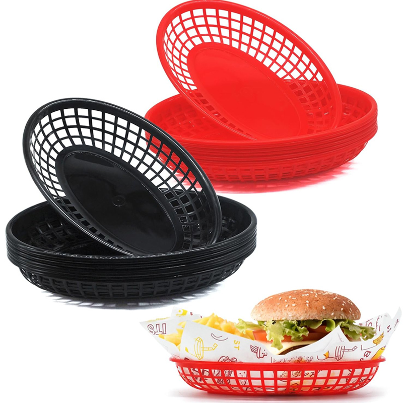 Plastic Fast Food Basket Oval  - Food Snacks Basket 评论和价格