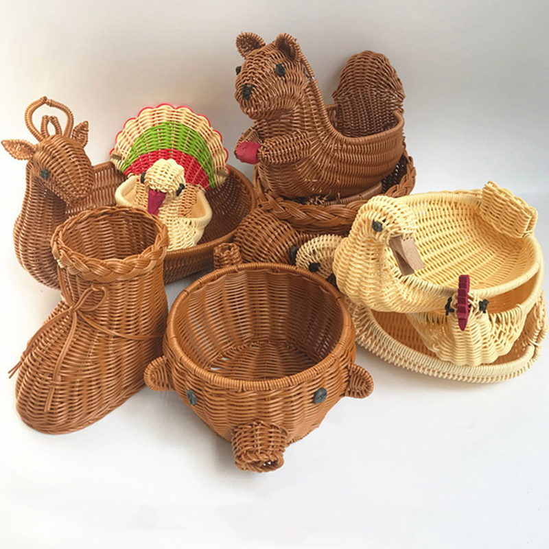 Rattan Woven Fruit Basket Cute - Food Snacks Basket 评论和价格