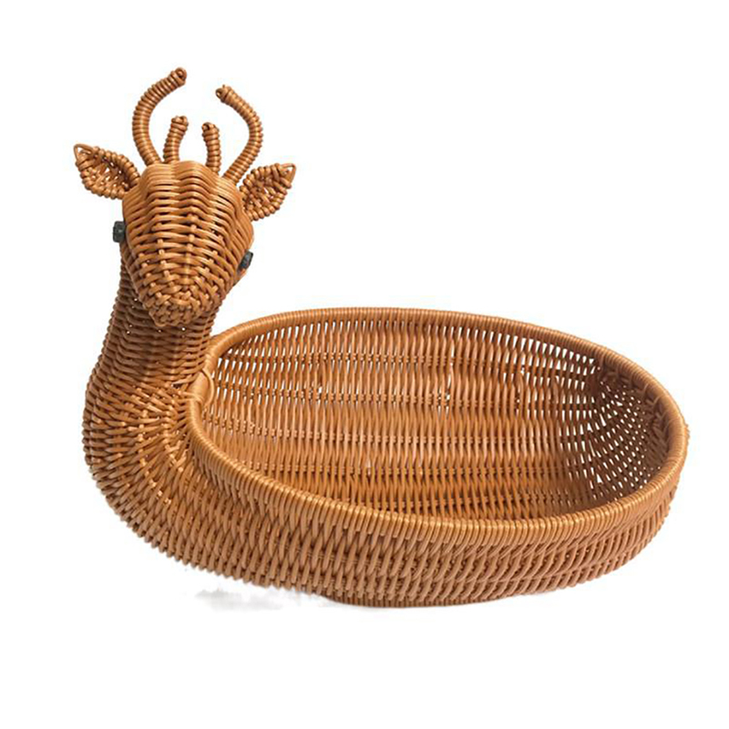Rattan Woven Fruit Basket Cute - Food Snacks Basket 评论和价格