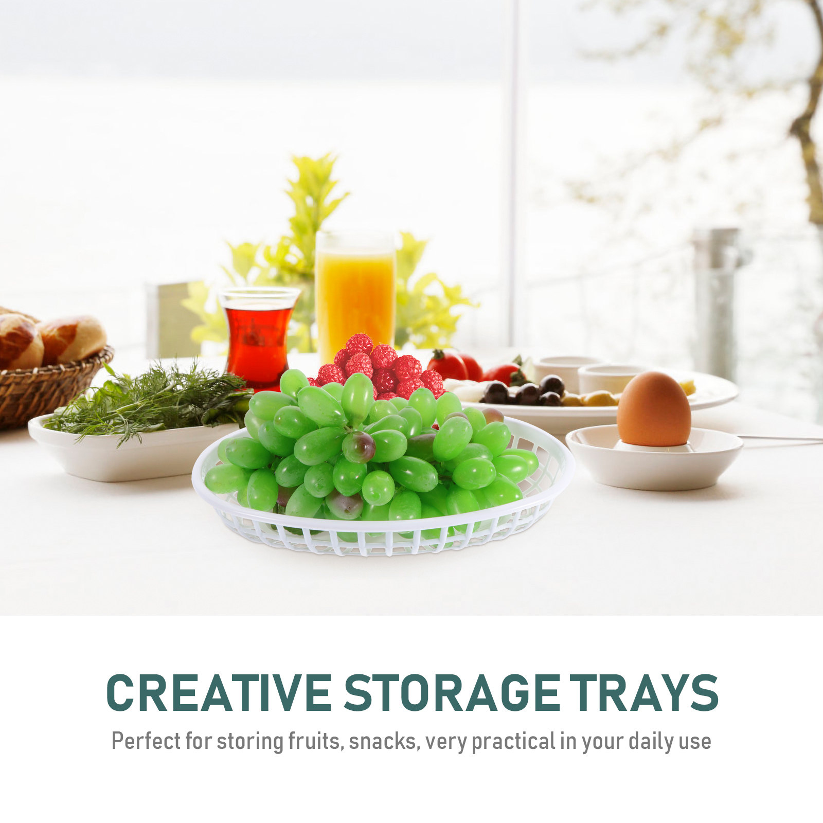 4Pcs Safe Healthy PP Snack Tra - Food Snacks Healthy 评论和价格