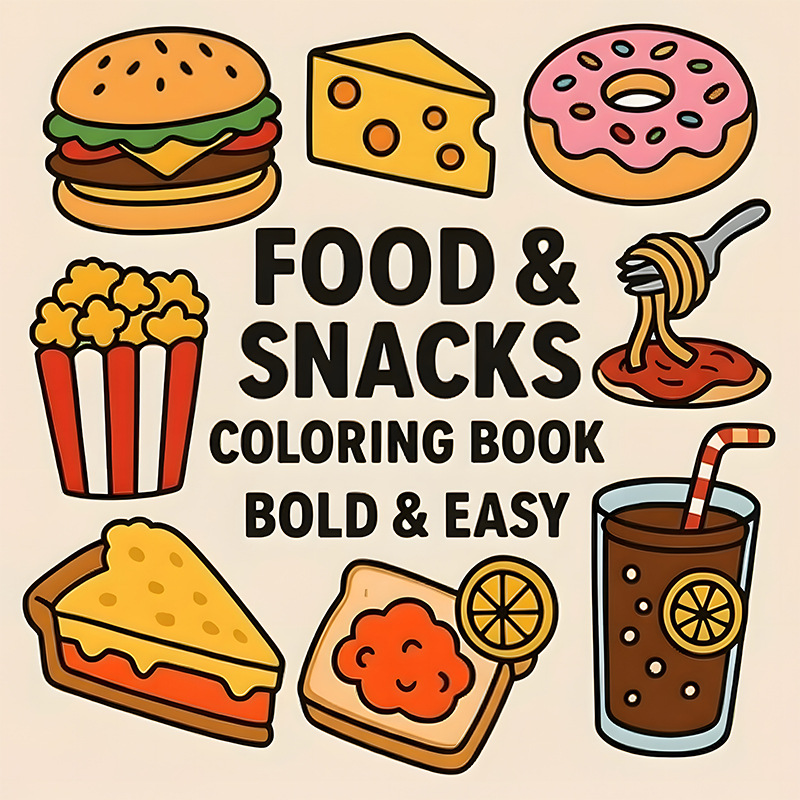 Thick Food & Snack Themed Colo - Food Snacks Drawing 评论和价格